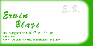 ervin blazi business card